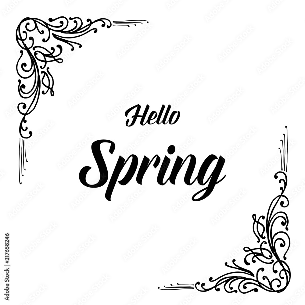 Card for spring season flower frame design vector illustration