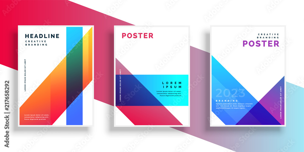 trendy colorful geometric brochure flyer design