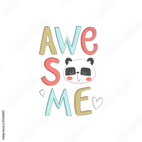 Word - awesome in cartoon style