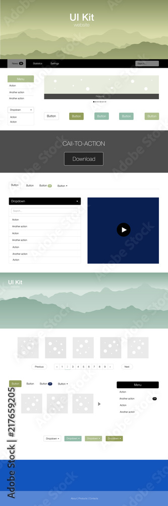 © smaria2015 - Light Blue, Green vector wireframe kit with nature. © smaria2015 - Light Blue, Green vector wireframe kit with nature.