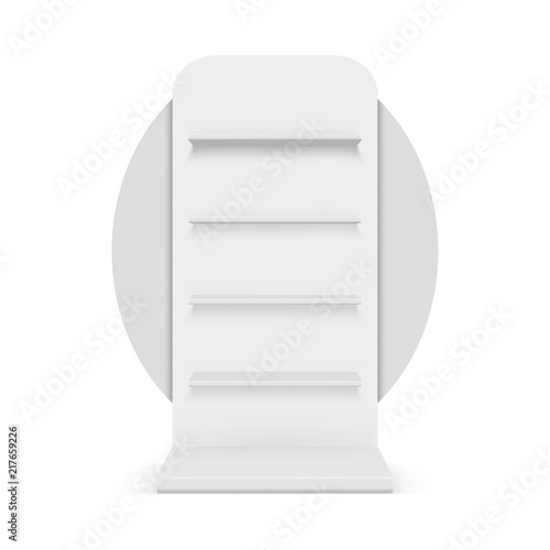 Empty showcase. Illustration isolated on white background. Graphic concept for your design
