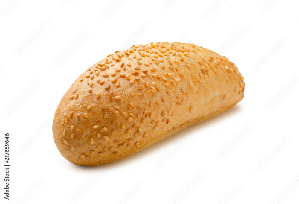 Hot dog bun with sesame seeds