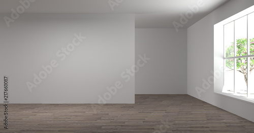 Home Improvement empty room white wall before have furniture before interior design 3d rendering