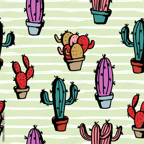 Cactus design. Seamless pat...