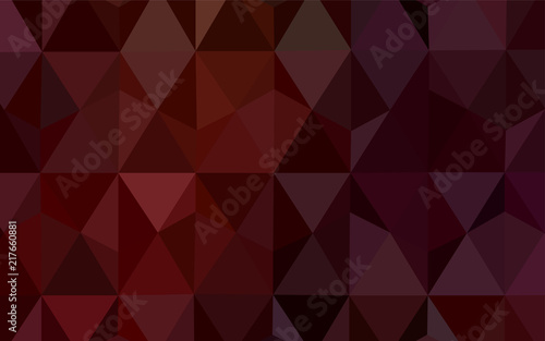 Dark Red vector polygonal pattern.