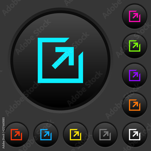 Export with inner arrow dark push buttons with color icons