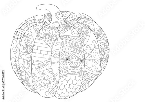 coloring page with pumpkin