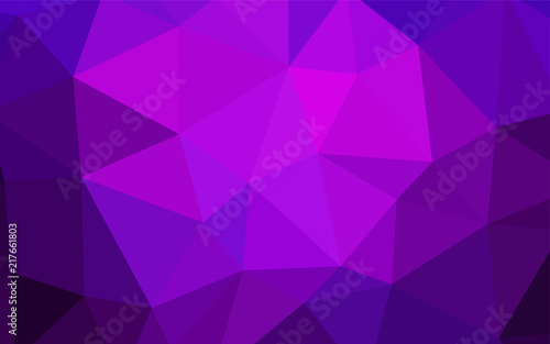 Dark Purple  Pink vector shining triangular backdrop.
