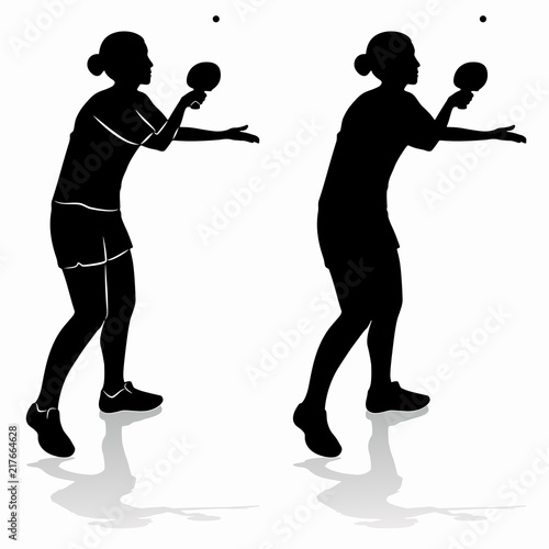 silhouette of a table tennis player. vector draw