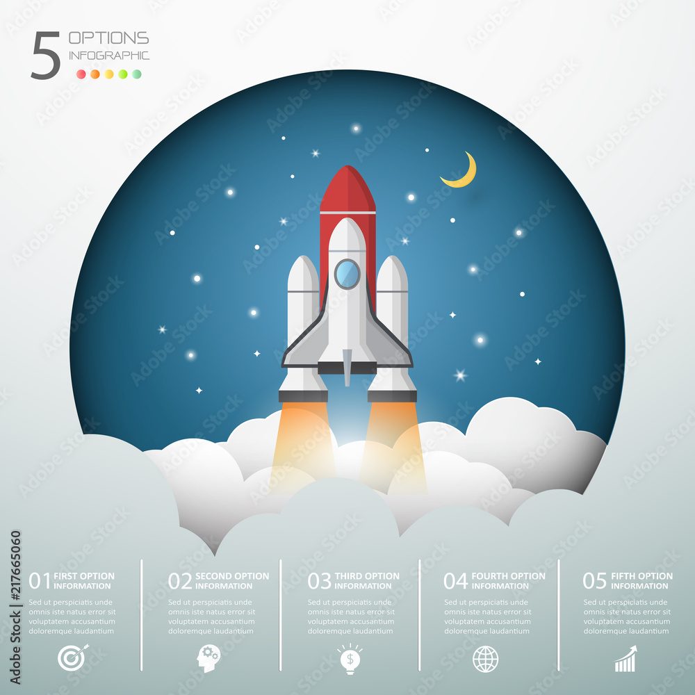 Design rocket launch to the sky, start up business concept and exploration idea, vector art and illustration Design rocket launch to the sky, start up business concept and exploration idea, vector art and illustration