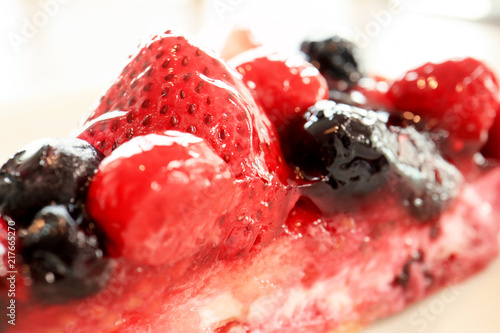 Close up the Berry Tart Cake