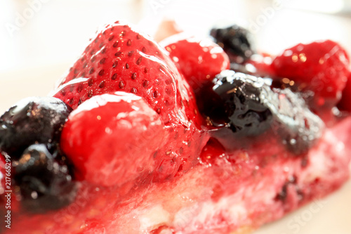 Close up the Berry Tart Cake