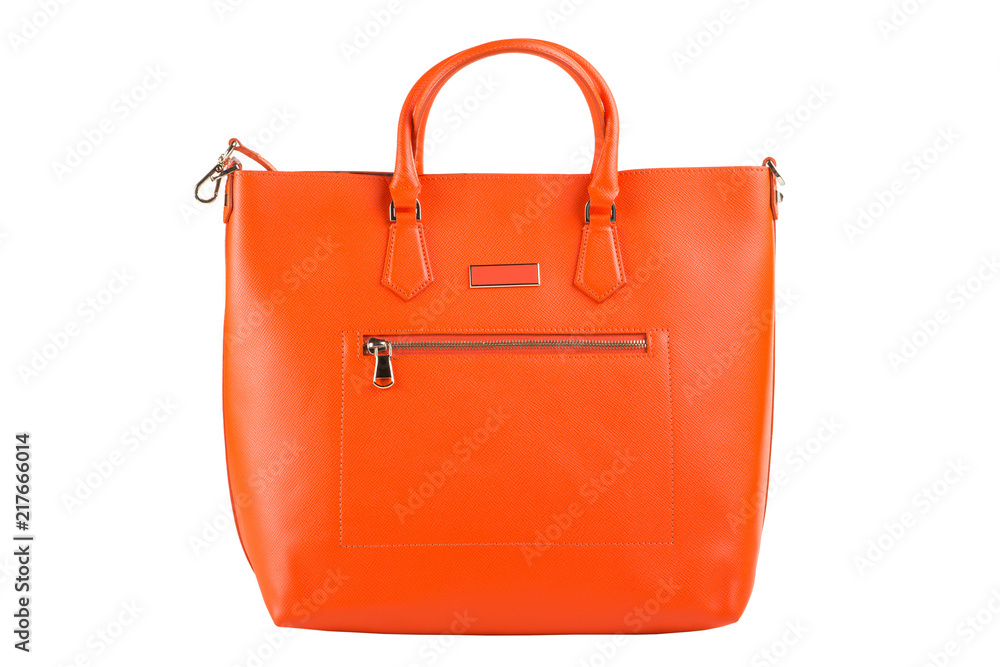 large orange female bag with minimal design, on white background, isolate large orange female bag with minimal design, on white background, isolate