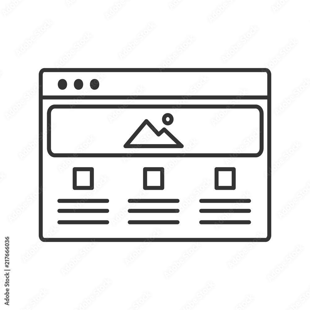 Web page template linear icon Web page template linear icon