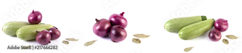 The red onions on a white background. Onion on white background