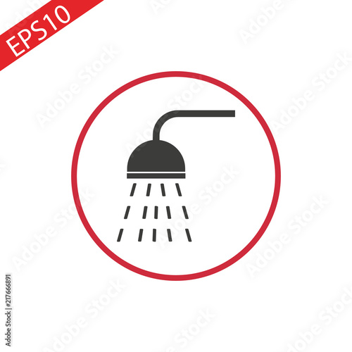 Shower icon Vector. Flat vector illustration in black on white background.