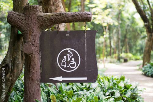 thai toilet sign in the park