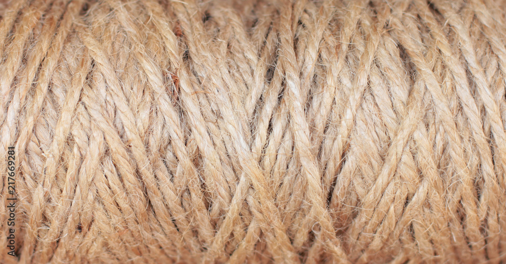 Fototapeta premium Texture natural rope twine thread background