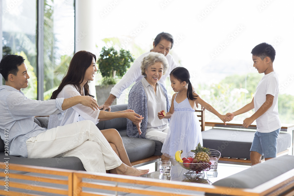 Happy family relaxing on the sofa Happy family relaxing on the sofa