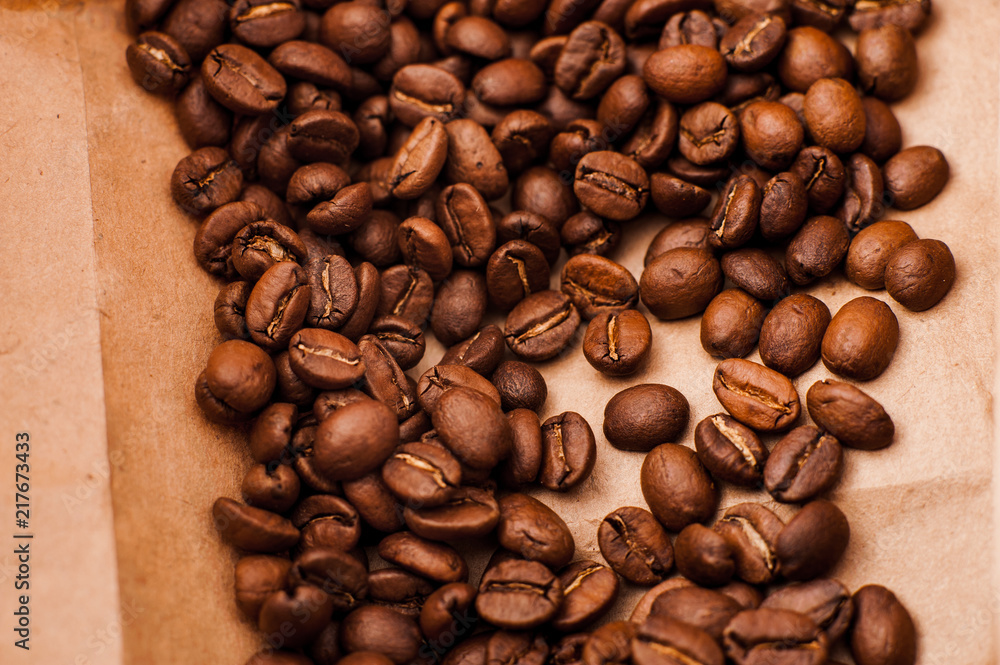 Closeup of coffee beans background. Closeup of coffee beans background.