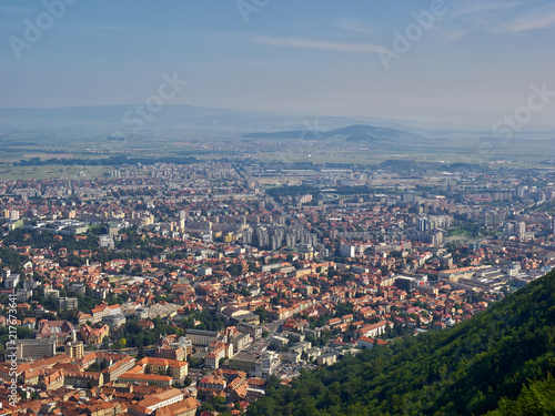 Cityscape of Brasov, Romania, as seen from the Tampa Mountain