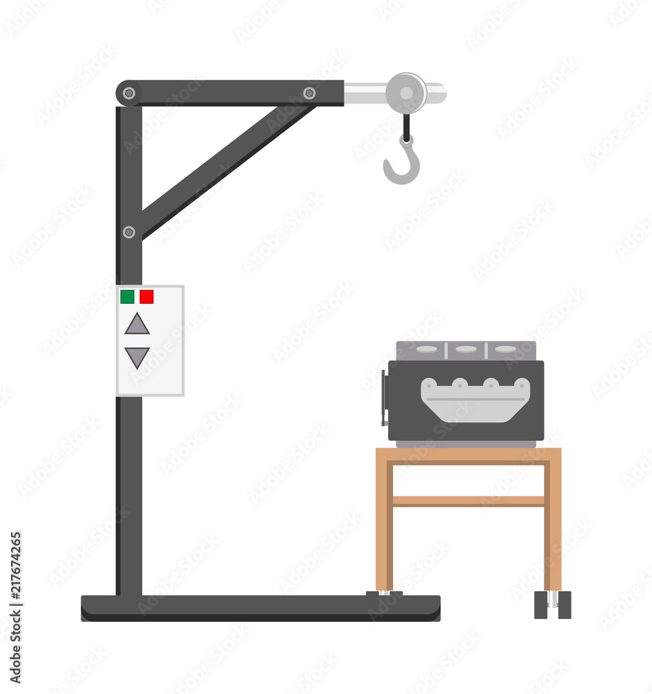 Engine Servicing Process in Abstract Car Workshop Engine Servicing Process in Abstract Car Workshop