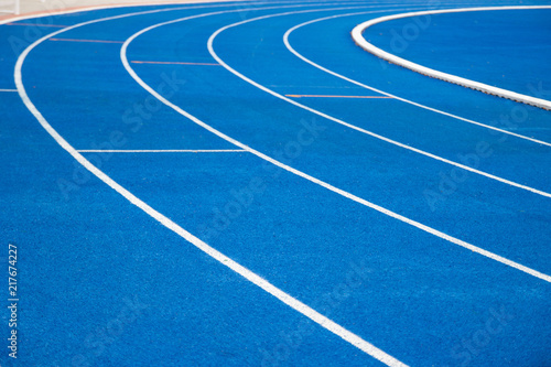 running track blue color - For fitness or competition Bangkok of Thailand