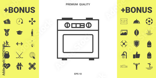 Kitchen stove linear icon