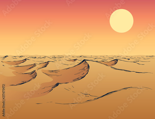 Dunes. Vector drawing