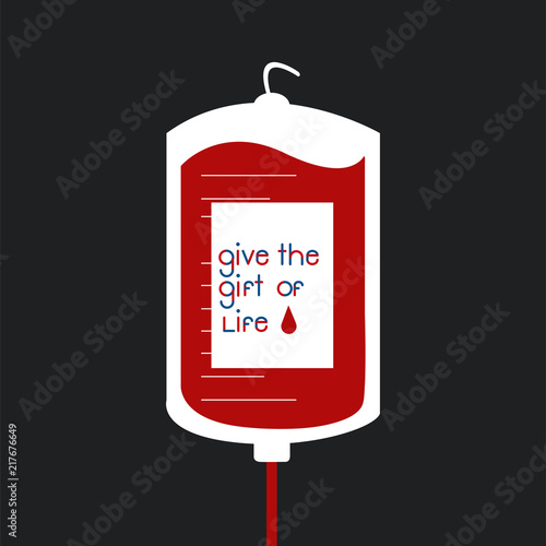 Blood donation bag vector illustration