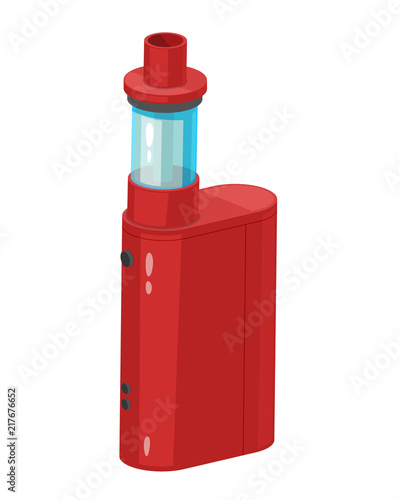 Electronic cigarette with a smoke cartridge and fruit flavors.