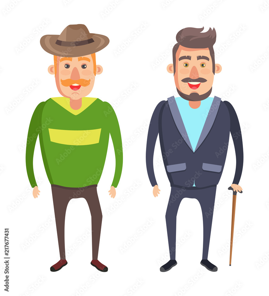Male Characters Smiling Man in Hat with Mustaches Male Characters Smiling Man in Hat with Mustaches
