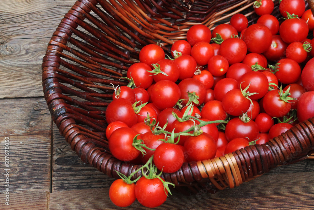Obraz na płótnie pomidory w koszyku w salonie