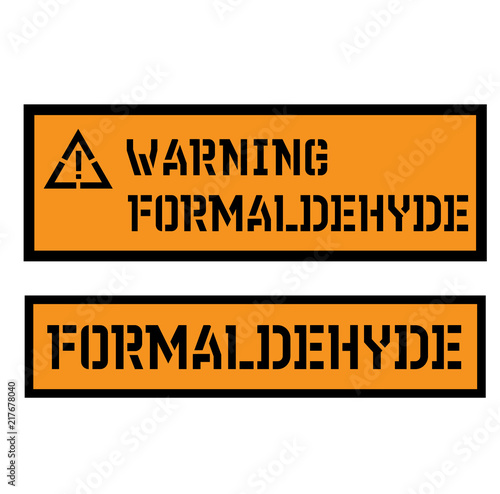 formaldehyde sign on white