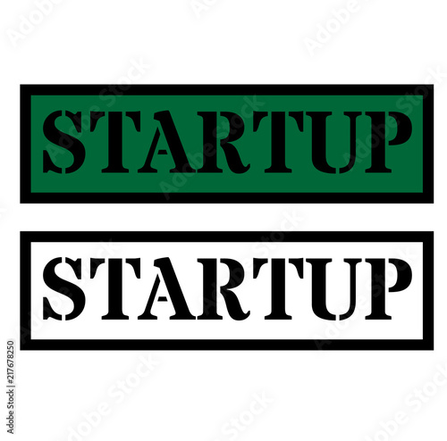 startup sign on white
