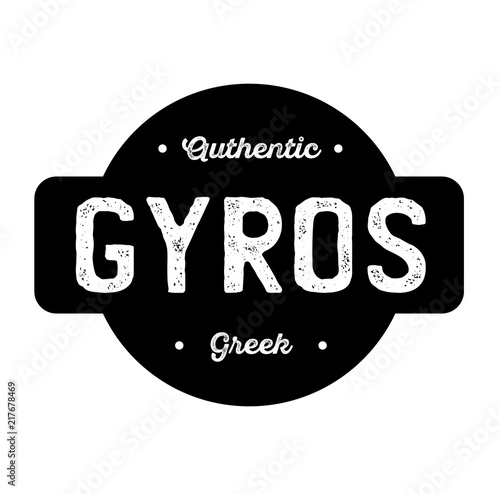 gyros label on white