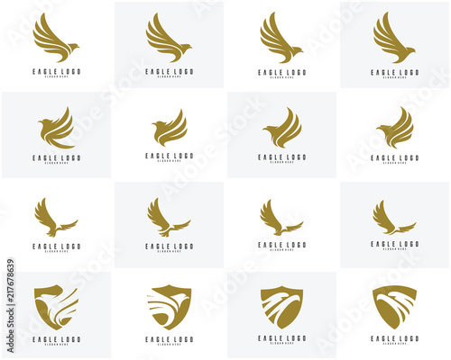 Set of Eagle logo vector Fototapeta