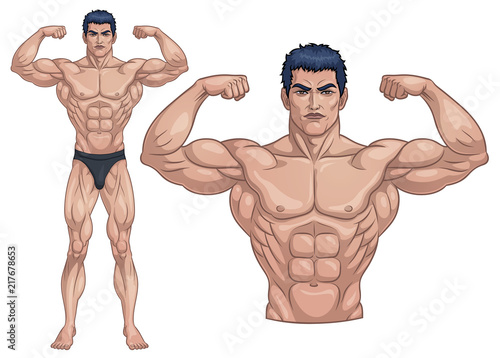 Male Bodybuilder Full Body_Vector Illustration EPS 10