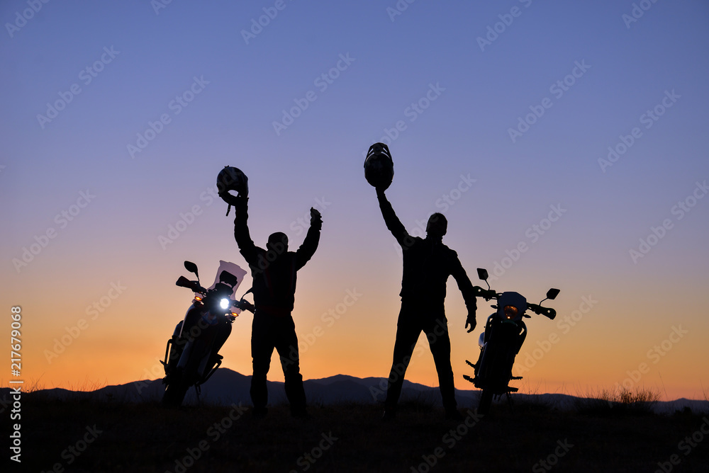 motorcycle friendship, hello new day and positive energy