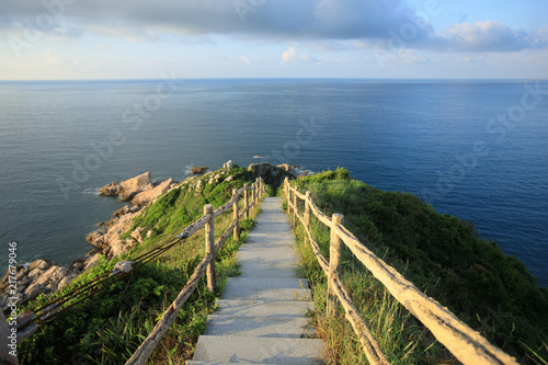 Beautiful mountain landscape in sunrise seaside