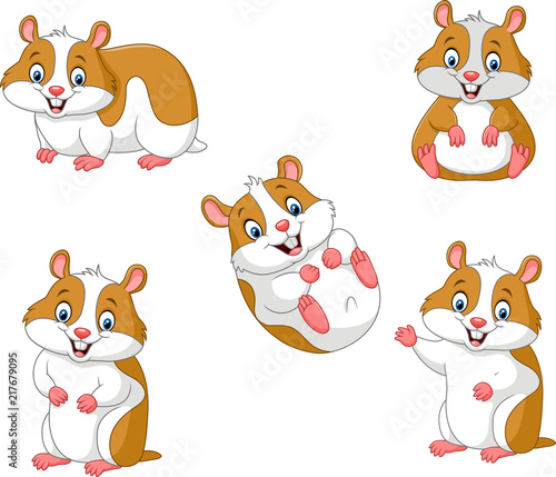 Cute cartoon hamsters collection set