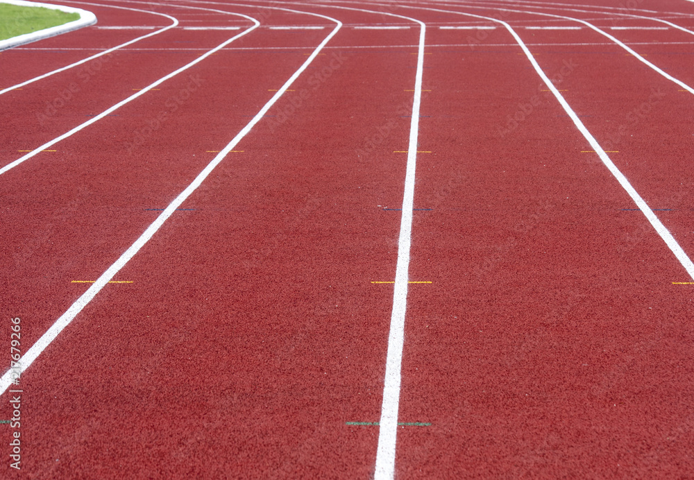 Running track in stadium.