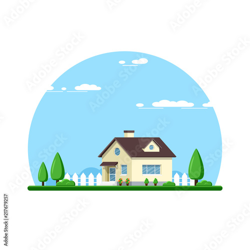 Family house landscape