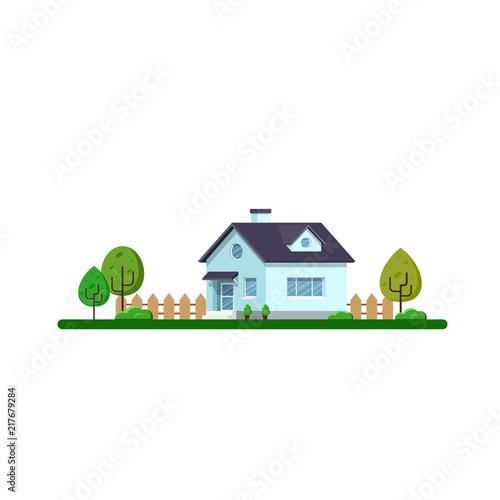 Family house landscape