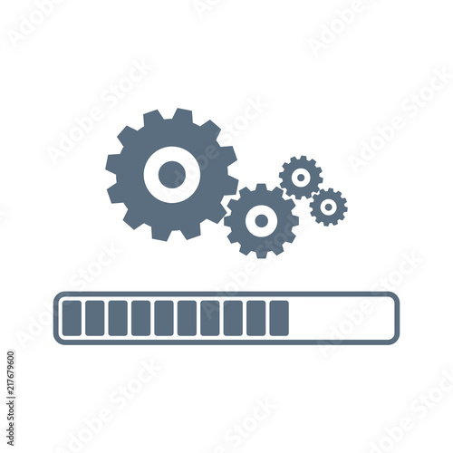 Update system icon vector. Loading process. Modern flat design vector illustration. Concept of upgrade application progress icon, for graphic and web design. Installation of application or software.