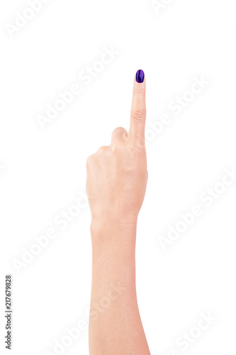 finger point isolated white background