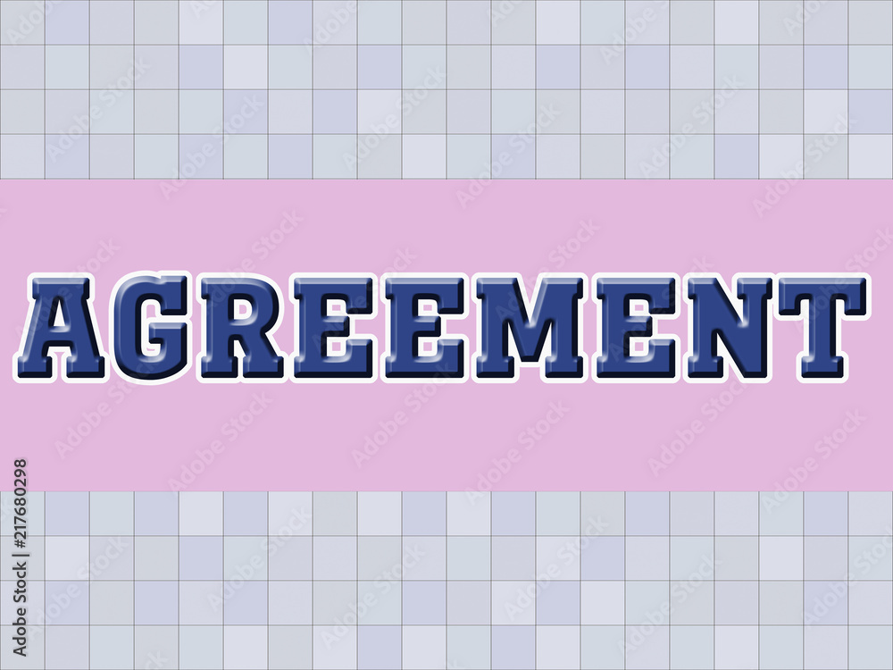 Agreement Logo sramp button on mosaic texture Agreement Logo sramp button on mosaic texture