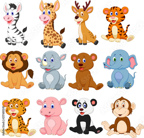 Wild animals cartoon collection set © tigatelu