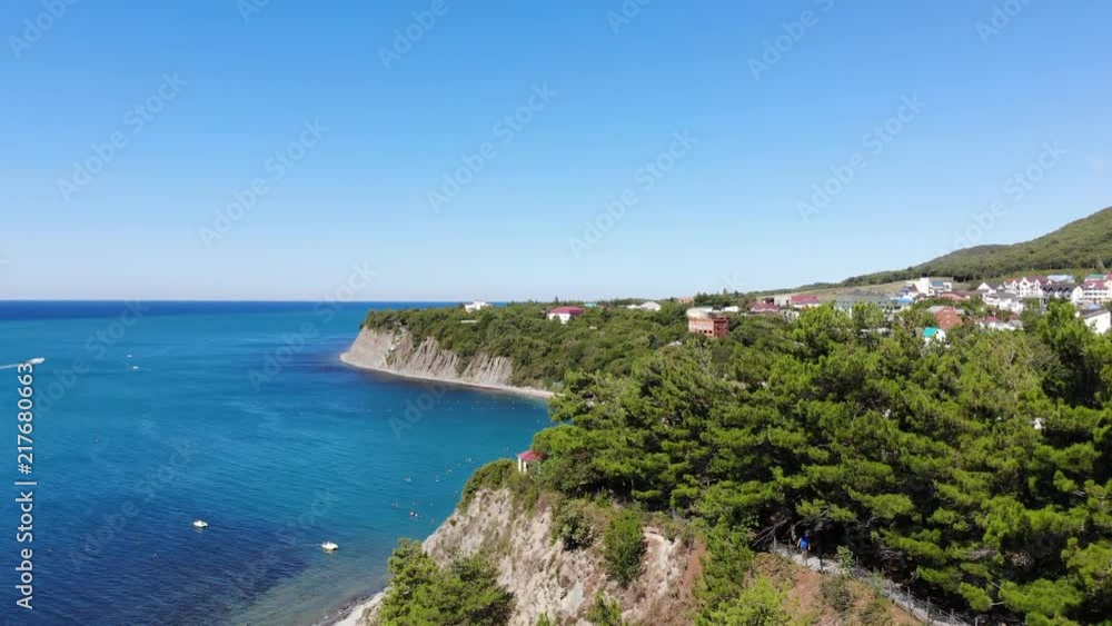 View on the sea from the height on beautiful sunny summer day. View on the sea from the height on beautiful sunny summer day.