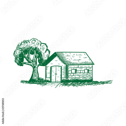 farm house vintage hand drawn logo